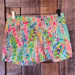 Lilly Pulitzer Catch the Waves Shorts Oceanview Tropical Preppy Resort Beach XS
